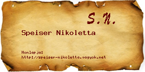 Speiser Nikoletta névjegykártya